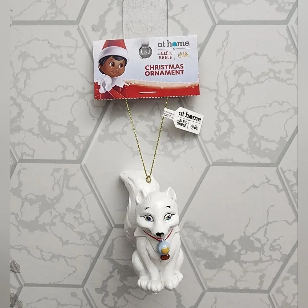 NWT Elf on the shelf pet Arctic Fox Christmas tree ornament